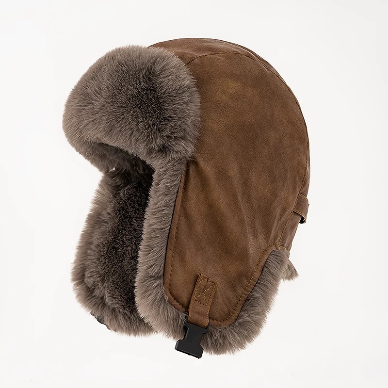 남성용 겨울 레트로 가죽 모자 트래퍼 에비에이터 트루퍼 - Trapper Hat Ear Flap 리뷰 및 가격